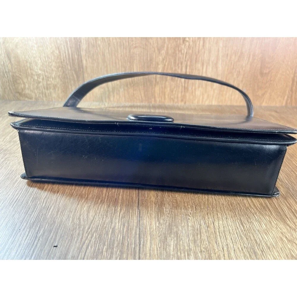 Vintage Kam Lung Co. Leather Wares Manufacturer Black Handbag
